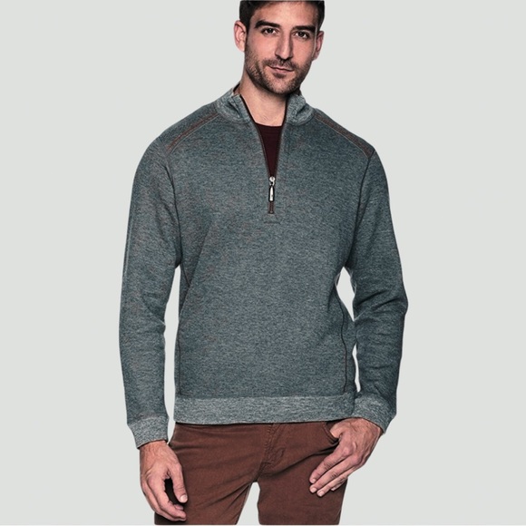 Tommy Bahama | Reversible Pullover | Flipsider | Half Zip | Gray | Large - Picture 2 of 15